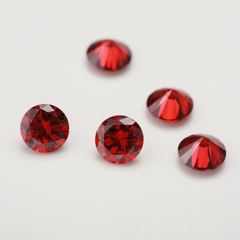 gepas WUZHOUGEMS 1-12mm AAAAA Round Garnet Color Cubic Zirconia Stone Loose CZ Stones For Jewelry Making - Image 4